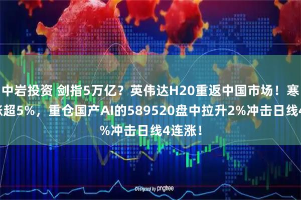 中岩投资 剑指5万亿？英伟达H20重返中国市场！寒武纪涨超5%，重仓国产AI的589520盘中拉升2%冲击日线4连涨！